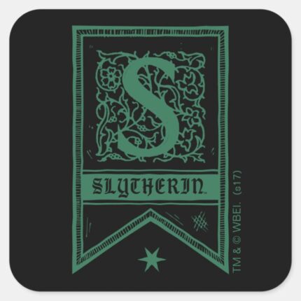 Harry Potter Slytherin Monogram Banner Square Sticker