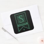 Harry Potter Slytherin Monogram Banner Square Sticker