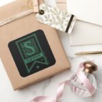 Harry Potter Slytherin Monogram Banner Square Sticker
