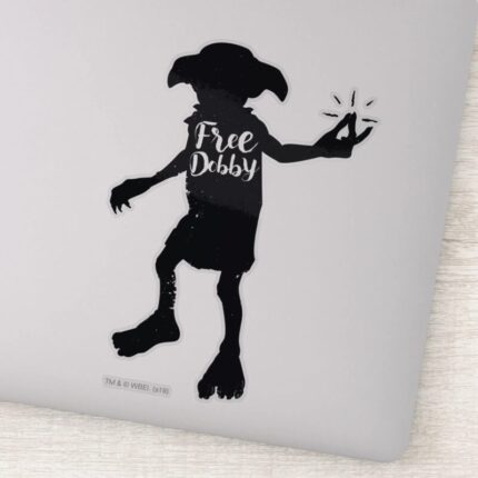 Harry Potter Free Dobby Silhouette Typography Sticker