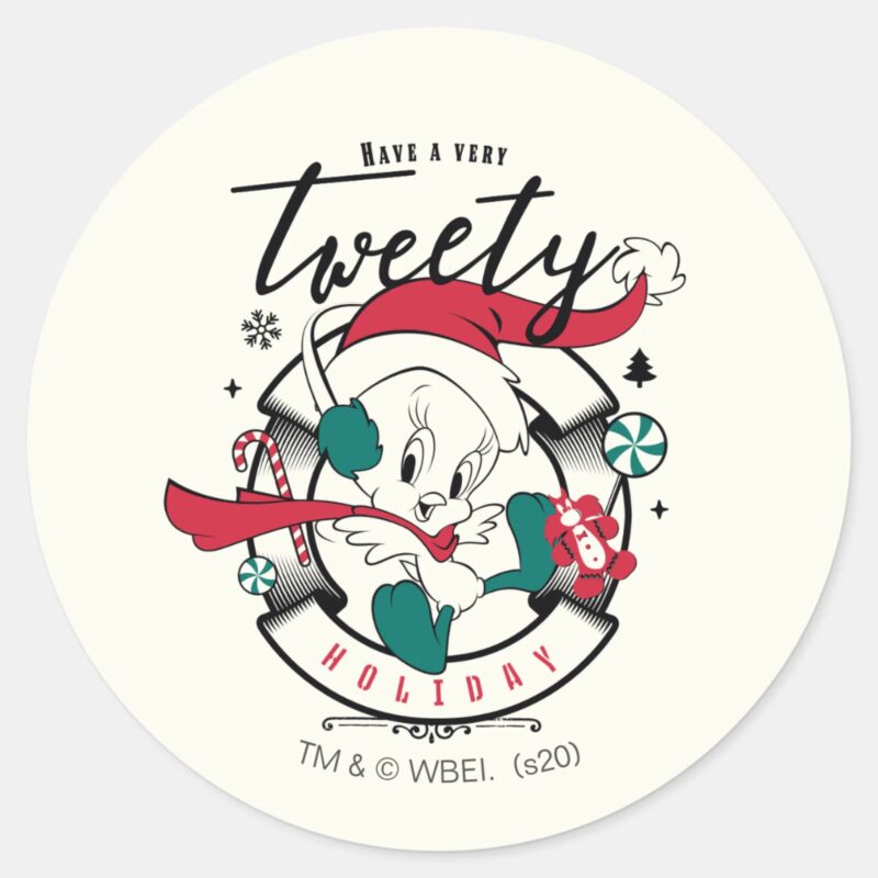 Have A Very TWEETY™ Holiday Classic Round Sticker Have A Very TWEETY™ Holiday Classic Round Sticker