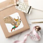 Hawkman Flies Square Sticker
