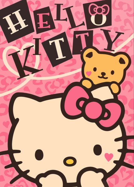 Hello Kitty and Bear Illustration