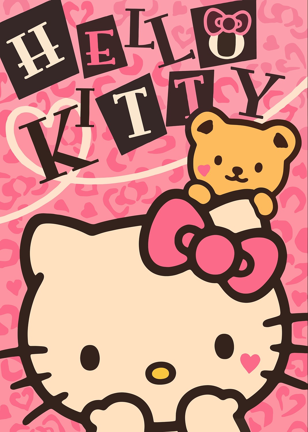 Hello Kitty and Bear Illustration