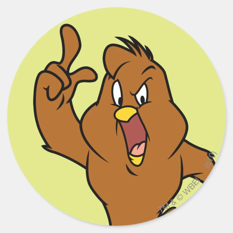 Henery Hawk Yelling Classic Round Sticker Henery Hawk Yelling Classic Round Sticker