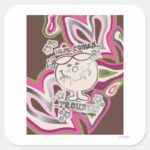 Here Come Trouble Neon Background Square Sticker