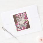 Here Come Trouble Neon Background Square Sticker