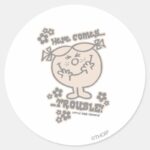 Here Comes Little Miss Trouble Classic Round Sticker