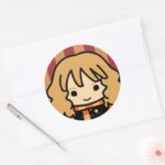 Hermione Granger Cartoon Character Art Classic Round Sticker