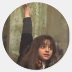Hermione Raises Her Hand Classic Round Sticker