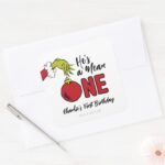 Hes A Mean One Grinch Birthday Square Sticker