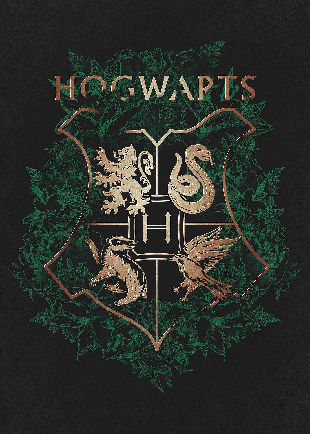 Hogwarts Crest: Ivy & Gold