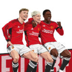 Hojlund Garnacho Mainoo Football Poster