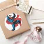 Holding Up A Heavy Object Classic Round Sticker