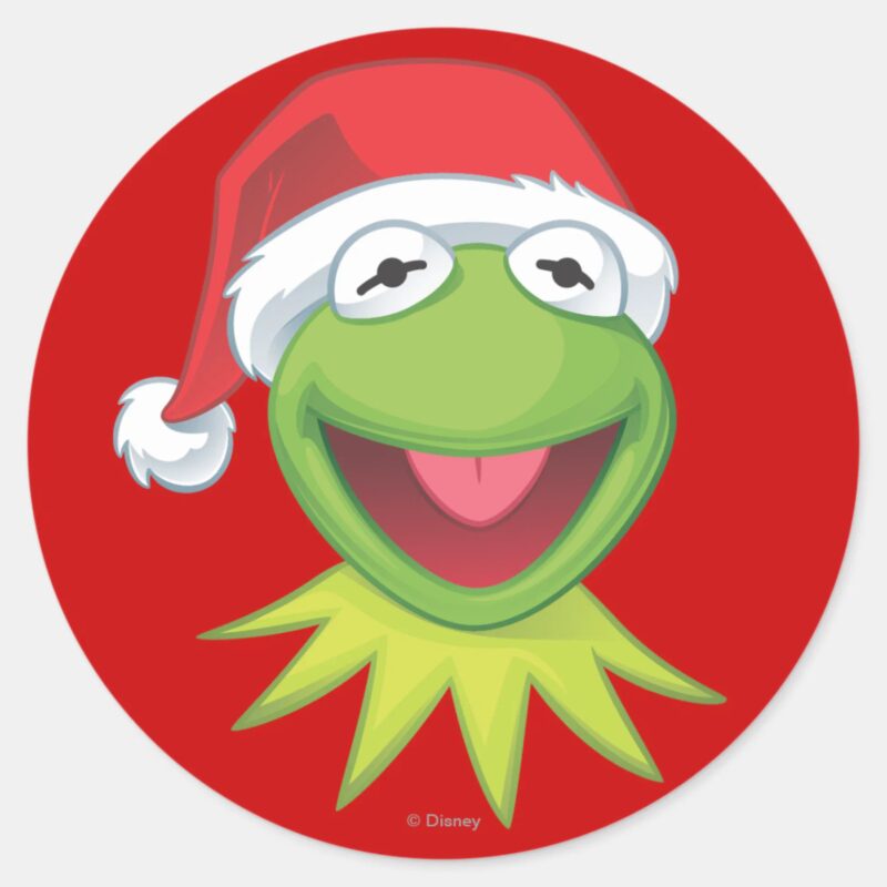 Holiday Kermit 2 Classic Round Sticker Holiday Kermit 2 Classic Round Sticker