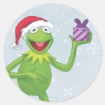 Holiday Kermit Classic Round Sticker