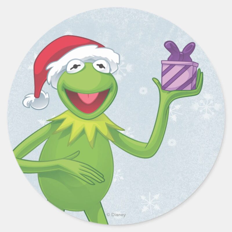 Holiday Kermit Classic Round Sticker Holiday Kermit Classic Round Sticker