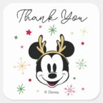 Holiday Mickey And Friends Baby Shower Square Sticker