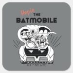 Hop In The Batmobile Square Sticker
