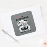 Hop In The Batmobile Square Sticker