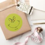 How Grinch Stole Christmas Face Classic Round Sticker