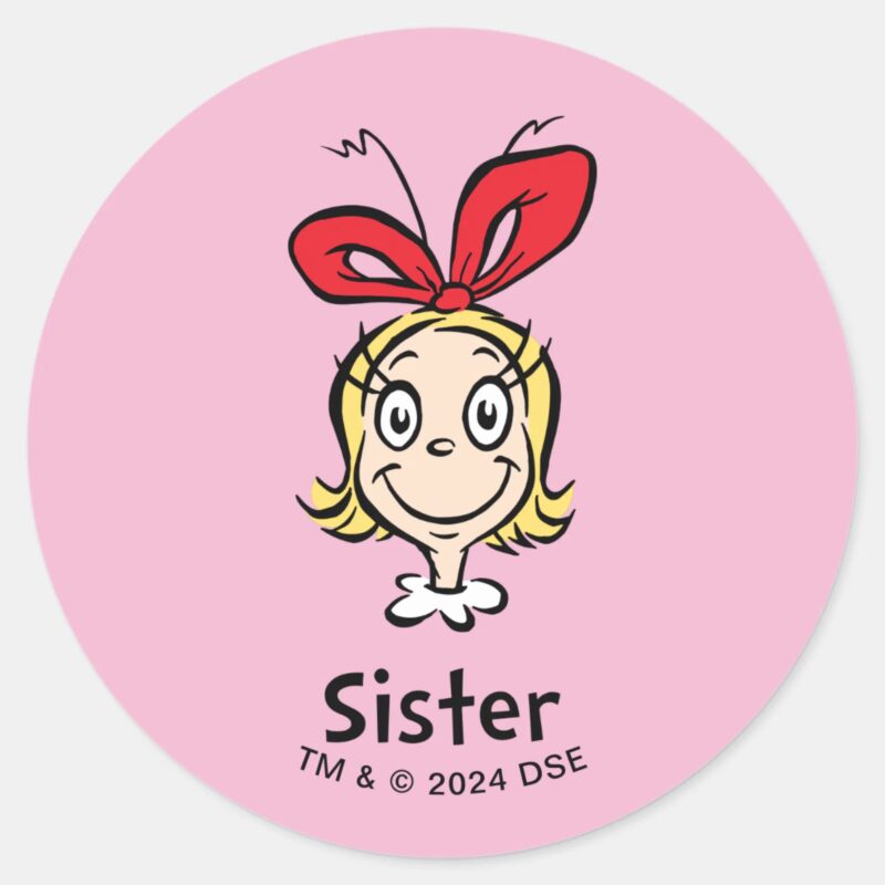How Grinch Stole Christmas Grinch Sister Classic Round Sticker How Grinch Stole Christmas Grinch Sister Classic Round Sticker
