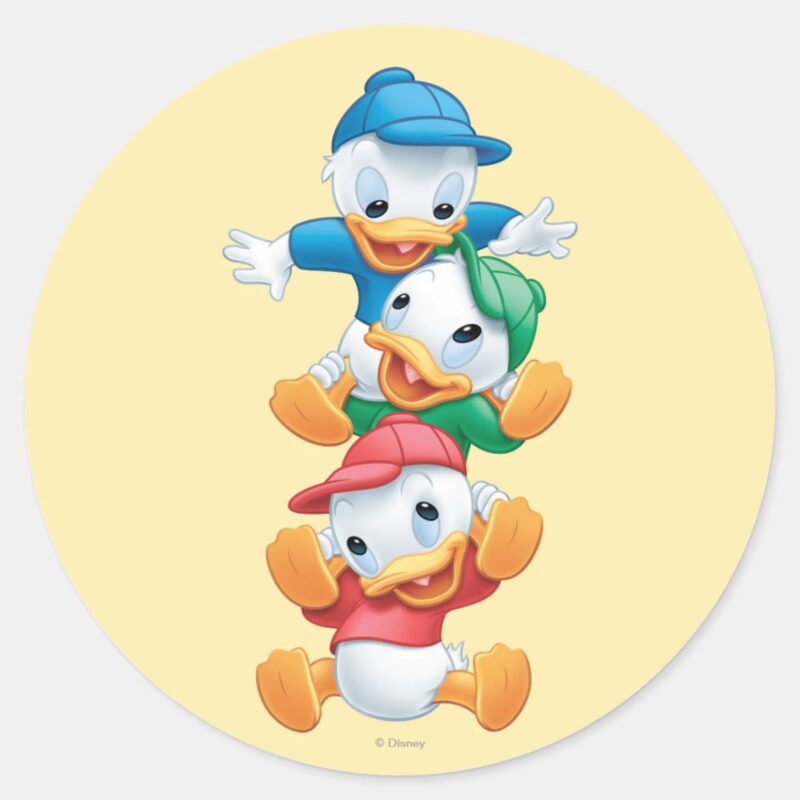 Huey Dewey And Louie Stacked Classic Round Sticker