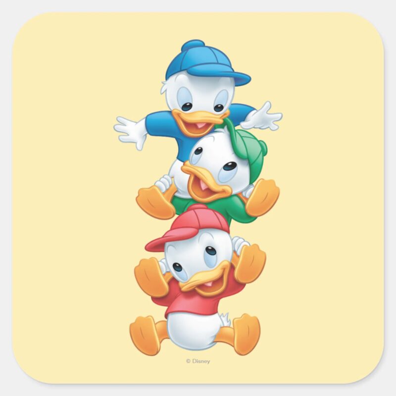 Huey Dewey And Louie Stacked Square Sticker Huey Dewey And Louie Stacked Square Sticker