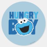 Hungry Cookie Monster Classic Round Sticker