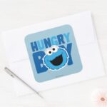 Hungry Cookie Monster Square Sticker