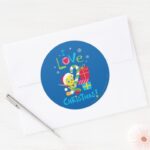 I Love Christmas TWEETY™ Classic Round Sticker