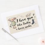 I Love You Like Dobby Loves Socks Rectangular Sticker