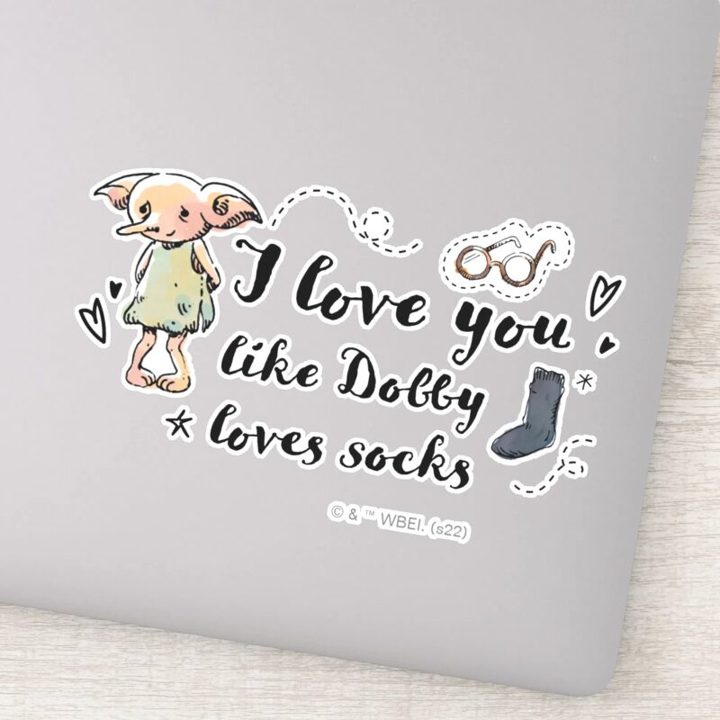 I Love You Like Dobby Loves Socks Sticker I Love You Like Dobby Loves Socks Sticker