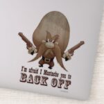 I Mustache You To Back Off Sticker