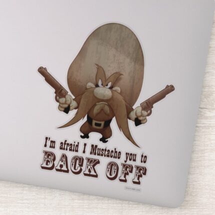 I Mustache You To Back Off Sticker