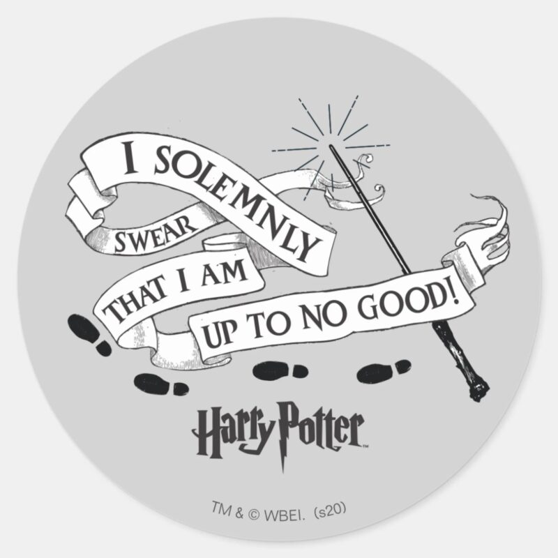 I Solemnly Swear That I Am Up To No Good Classic Round Sticker