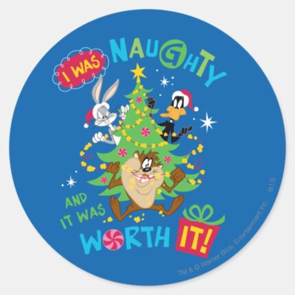 I Was Naughty Classic Round Sticker