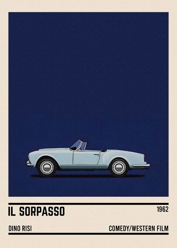 Il Sorpasso Movie Car Poster