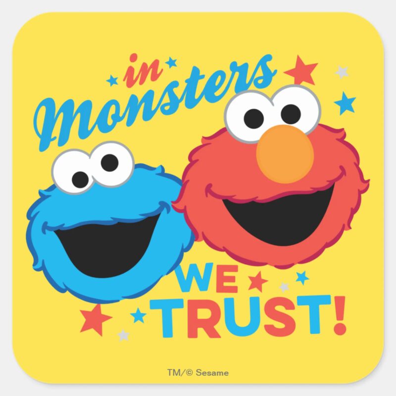 In Monsters We Trust Square Sticker In Monsters We Trust Square Sticker