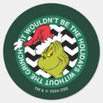 It Wouldnt Be The Holidays Without Grinch Classic Round Sticker