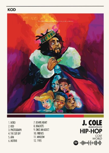 J Cole KOD Music Poster