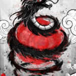 Japan Sun Dragon Poster