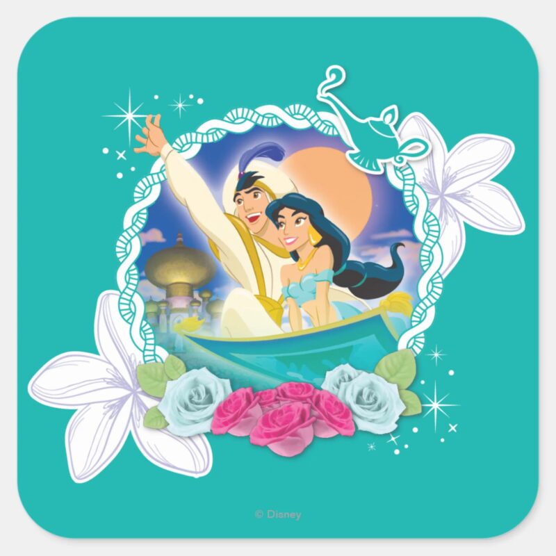 Jasmine Ready For Adventure Square Sticker Jasmine Ready For Adventure Square Sticker