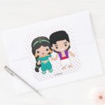 Jasmine And Aladdin Emoji Square Sticker