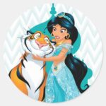 Jasmine And Rajah Classic Round Sticker