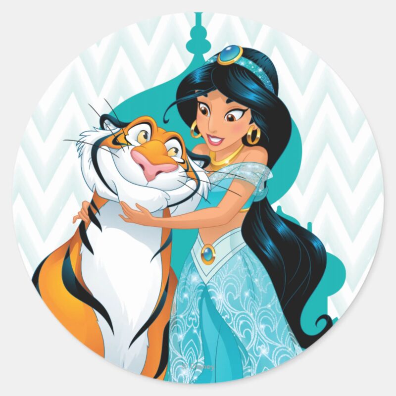 Jasmine And Rajah Classic Round Sticker Jasmine And Rajah Classic Round Sticker