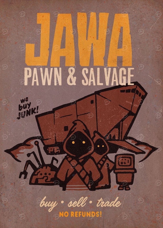 Jawa Pawn And Salvage Starwars Poster