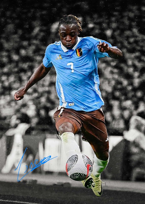 Jeremy Doku Football Poster