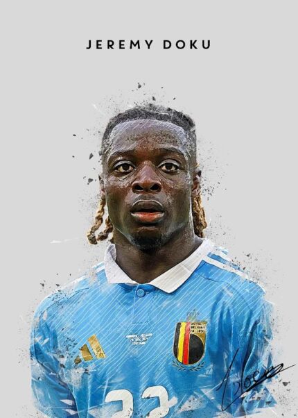 Jeremy Doku Soccer Poster