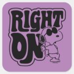 Joe Cool Right On Square Sticker